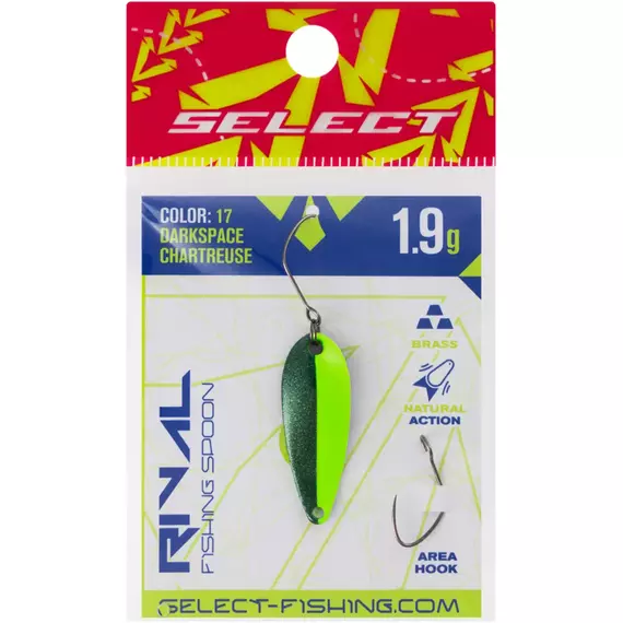 Блешня Select Rival 1.9g 30mm #17 DarkSpace Chartreuse, Вага блешні: 1.9, Колір блешні: #17 DarkSpace Chartreuse, фото , изображение 2